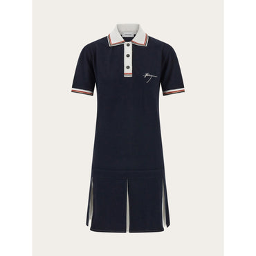 Cotton Polo Shirt Dress - Ladies - New Navy Blue