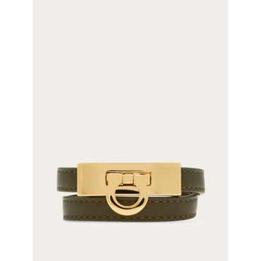 Gancini Double Twist Bracelet (16Cm) - Ladies - Olive Green