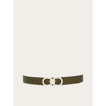 Reversible And Adjustable Gancini Belt - Men - Olive Green/Black