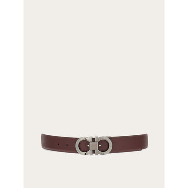 Reversible And Adjustable Gancini Belt - Men - Oxblood/Testa Di Moro