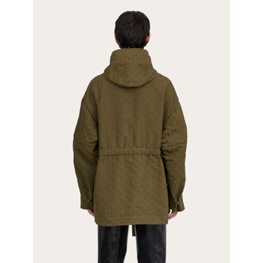 Ferragamo Monogram Parka - Men - Olive Green
