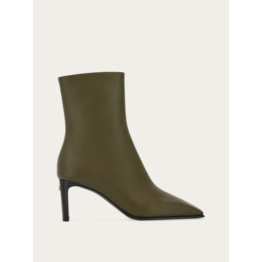Square Tip Ankle Boot - Calfskin - Olive Green