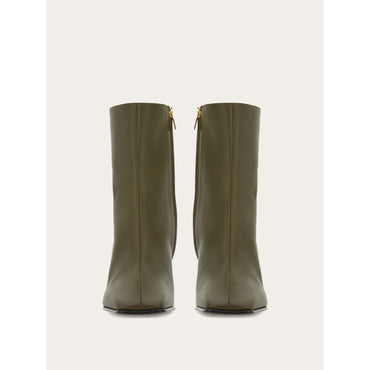 Square Tip Ankle Boot - Calfskin - Olive Green