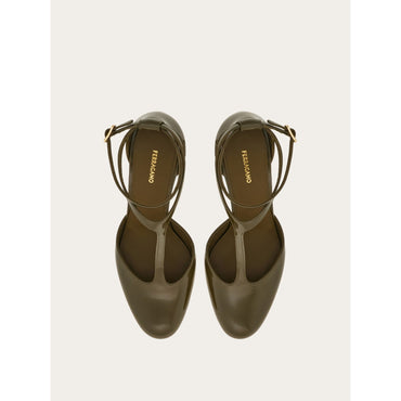 T-Strap Pump - Ladies - Olive Green