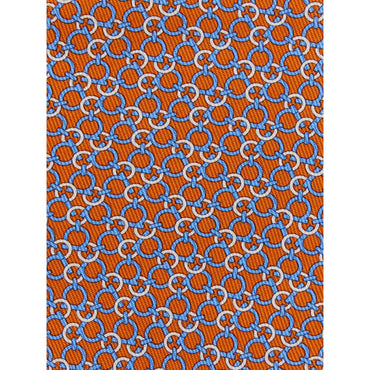Zefiro Print Silk Tie - Men - Orange