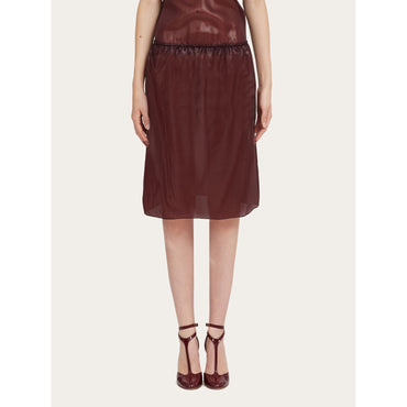 Silk Blend Organza Skirt - Ladies - Oxblood