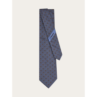 Gancini Jacquard Tie - Men - Light Blue