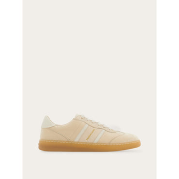 Low-Top Sneaker With Logo - Ladies - Desert/Mascarpone