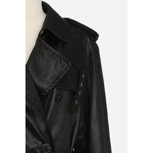 Trench Coat In Satin Chintze Lave - Black