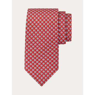 Cupid Print Silk Tie - Men - Red