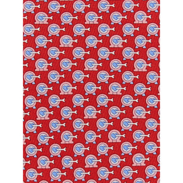Cupid Print Silk Tie - Men - Red