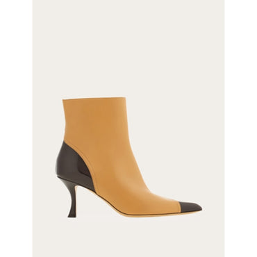 Ankle Boot With Contrasting Inlays - Ladies - Light Camel/Testa Di Moro
