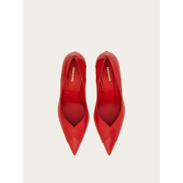 Pump Shoe With Inlays - Ladies - Flame Red