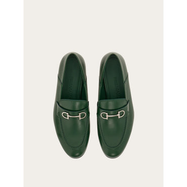Loafer With Gancini Ornament - Ladies - Forest Green