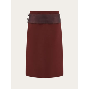 Belted Skirt - Ladies - Bordeaux