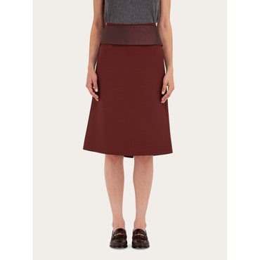 Belted Skirt - Ladies - Bordeaux
