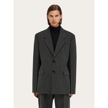 Single Breasted Blazer - Men - Black/Charcoal Grey