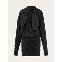 Long Sleeved Mini Dress With Gathered Detail - Ladies - Black