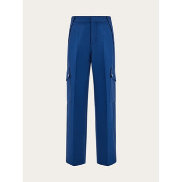 Viscose Cargo Pants - Men - Teal Blue