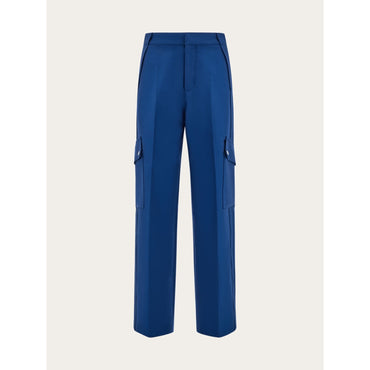Viscose Cargo Pants - Men - Teal Blue
