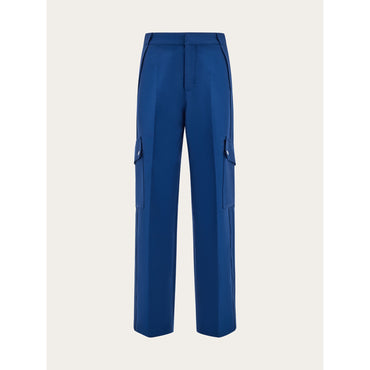 Viscose Cargo Pants - Men - Teal Blue