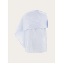 Viscose Top With Cape Detail - Ladies - White/Sky Blue