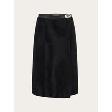 Knitted Skirt With Leather Trim - Ladies - Black