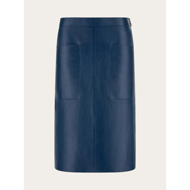 Leather Skirt - Ladies - Teal Blue
