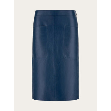 Leather Skirt - Ladies - Teal Blue