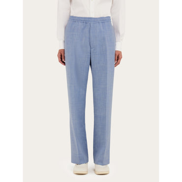 Drawstring Trouser - Men - Denim/White