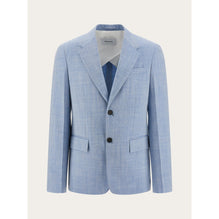 Single Breasted Blazer - Men - Denim/White