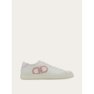 Double Gancini Sneaker - Ladies - White/Pink