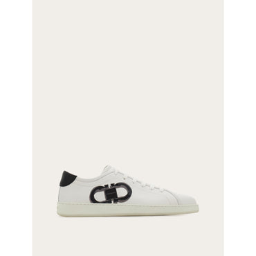 Double Gancini Sneaker - Men - Optic White/Black
