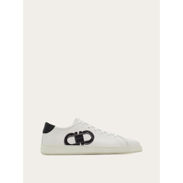 Double Gancini Sneaker - Men - Optic White/Black