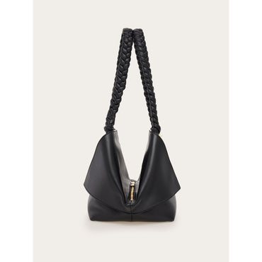 Folded Shoulder Bag (L) - Ladies - Black