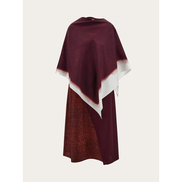 Shirt Dress With Shawl Detail - Ladies - Oxblood/Bordeaux