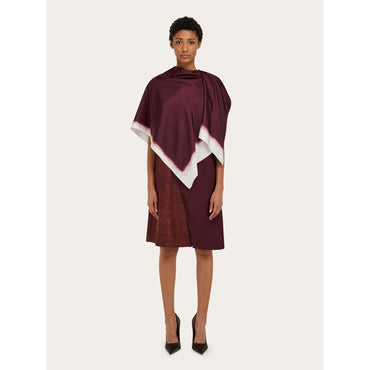 Shirt Dress With Shawl Detail - Ladies - Oxblood/Bordeaux
