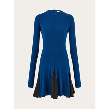 Colors Block Skater Dress - Ladies - Teal Blue