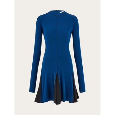 Colors Block Skater Dress - Ladies - Teal Blue