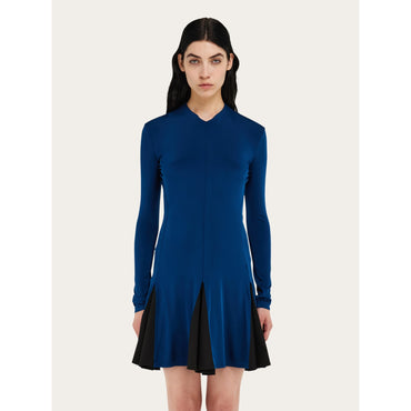 Colors Block Skater Dress - Ladies - Teal Blue