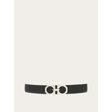 Reversible And Adjustable Gancini Belt - Men - Black/Olive Green