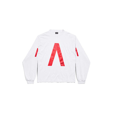 Long Sleeve Medium Fit T-Shirt - Light Heathr Gry/Red