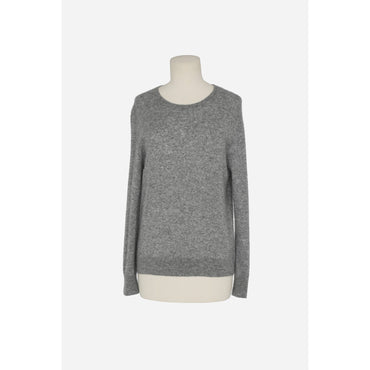 Pull Round Collar Cachemire Soie - Gris Chine Clair