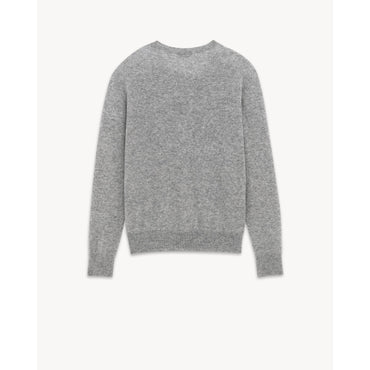 Pull Round Collar Cachemire Soie - Gris Chine Clair