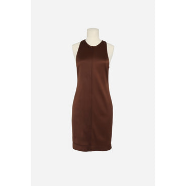 ROBE DUCHESSE STRETCH - MARRON