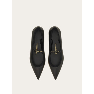 Ballet Flat With Ankle Ribbon - Ladies - Black