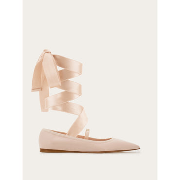 Ballet Flat With Ankle Ribbon - Ladies - Ballet Pink
