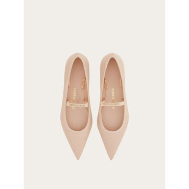 Ballet Flat With Ankle Ribbon - Ladies - Ballet Pink