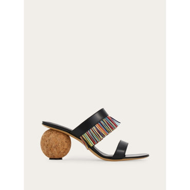 Fringed Sandal - Ladies - Black