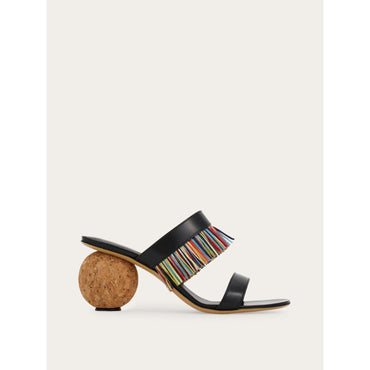 Fringed Sandal - Ladies - Black